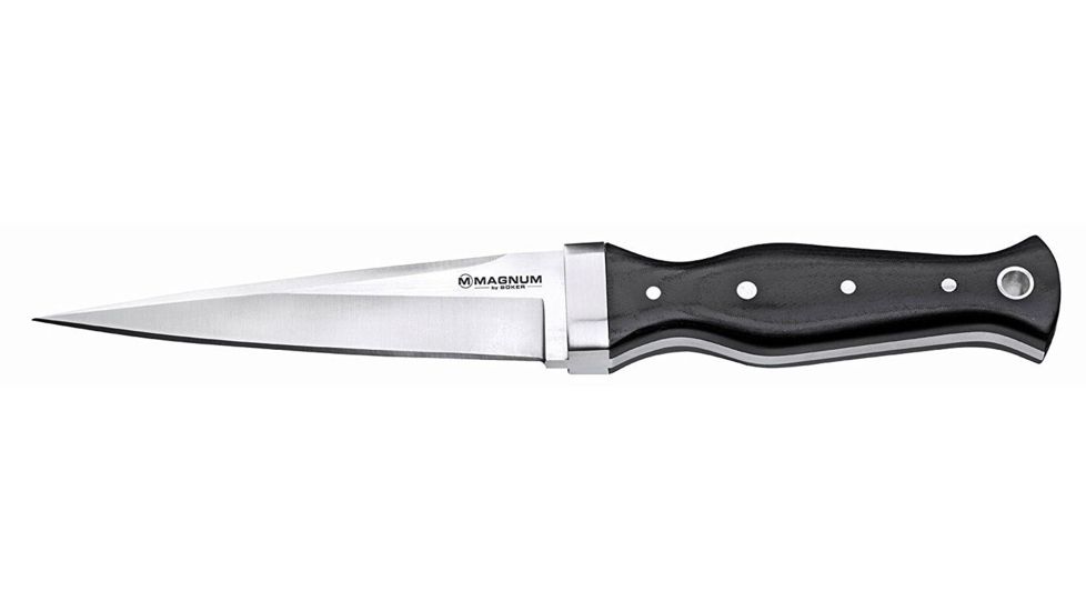 Boker USA Magnum Sghian Dubh Fixed Blade Knife,4.625in 440 Stainless,Black Micarta Handle B-02SC359