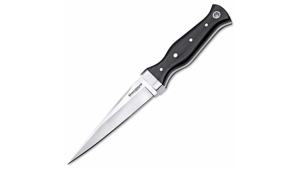 Boker USA Magnum Sghian Dubh Fixed Blade Knife,4.625in 440 Stainless,Black Micarta Handle B-02SC359