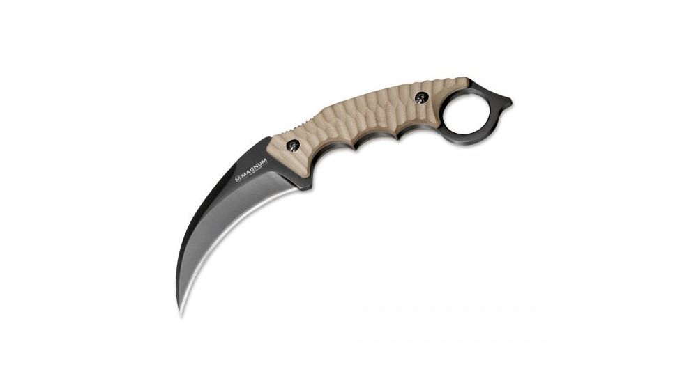Boker Magnum Spike Karambit Fixed Blade Knife,4.0in 440A Steel, Karambit Blade, G-10 Brown Handle, 02SC028