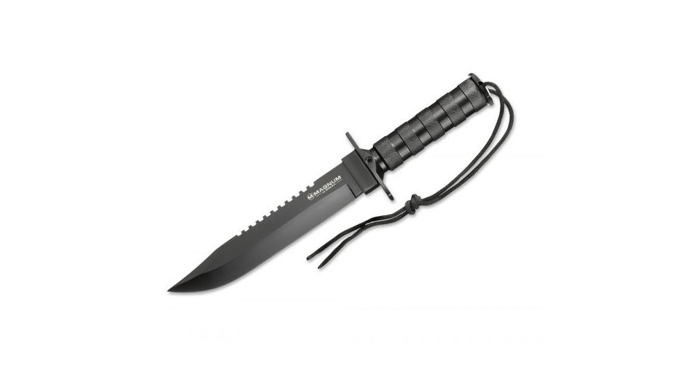 Boker USA Magnum Survivalist Fixed Blade Knife,7.9in 440A Steel Blade,Aluminium Black Handle 02MB935