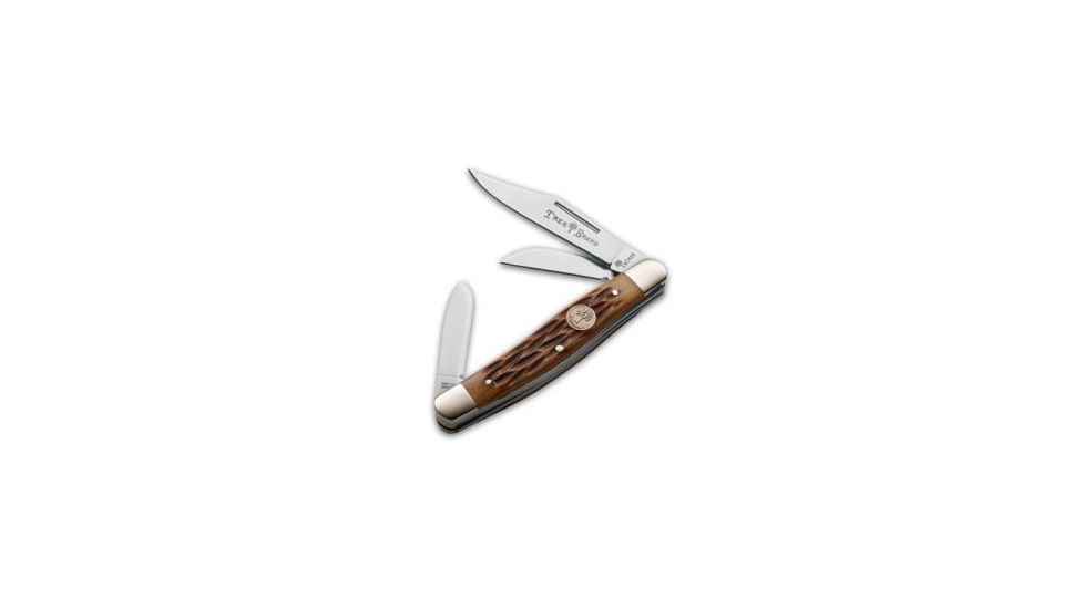 Boker USA Medium Stockman Three Blade Folding Pocket Knife, Jigged Brown Handle 110727