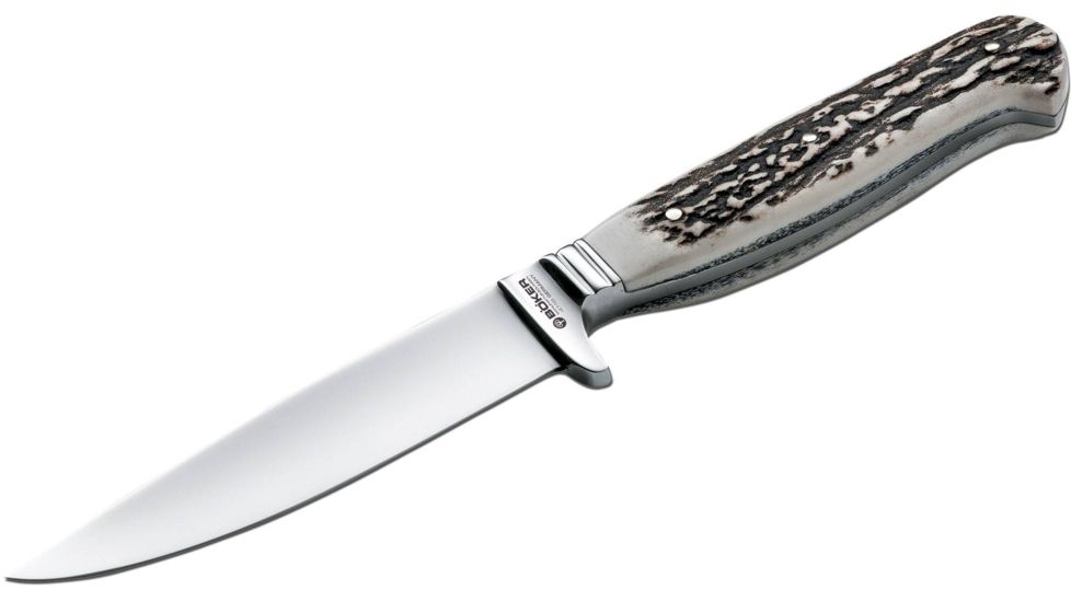 Boker USA Nicker 11 Fixed Blade Knife,4.38in 4116 Steel Blade,Stag Handle 120534