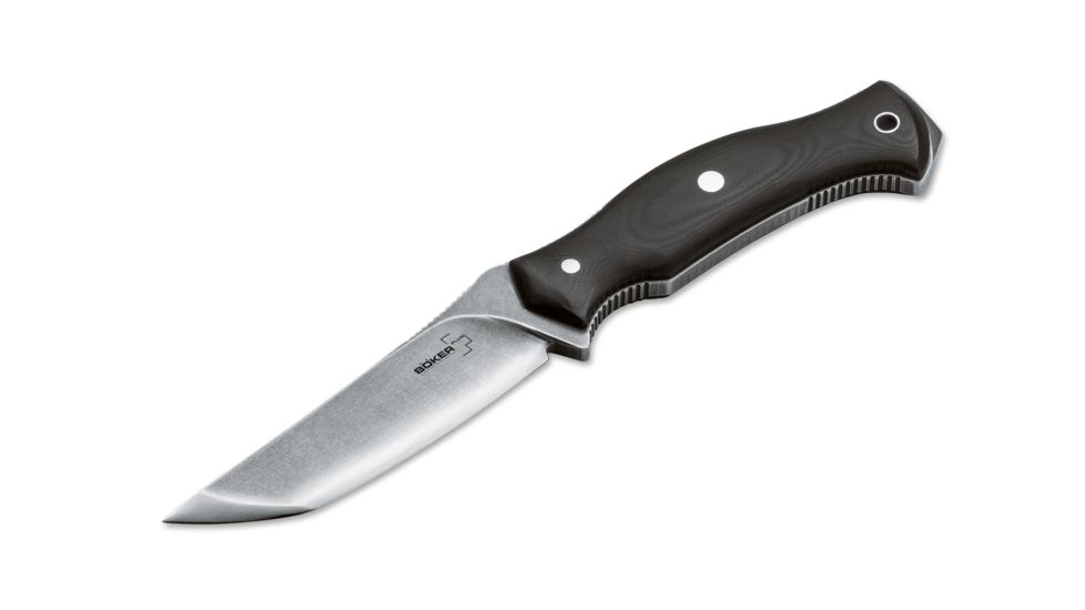 Boker USA Plus Biker Fixed Blade Knife,4.13in 440C Steel Blade,Black G10 Handle 02BO370