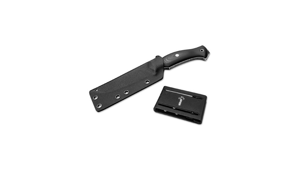 Boker USA Plus Biker Fixed Blade Knife,4.13in 440C Steel Blade,Black G10 Handle 02BO370