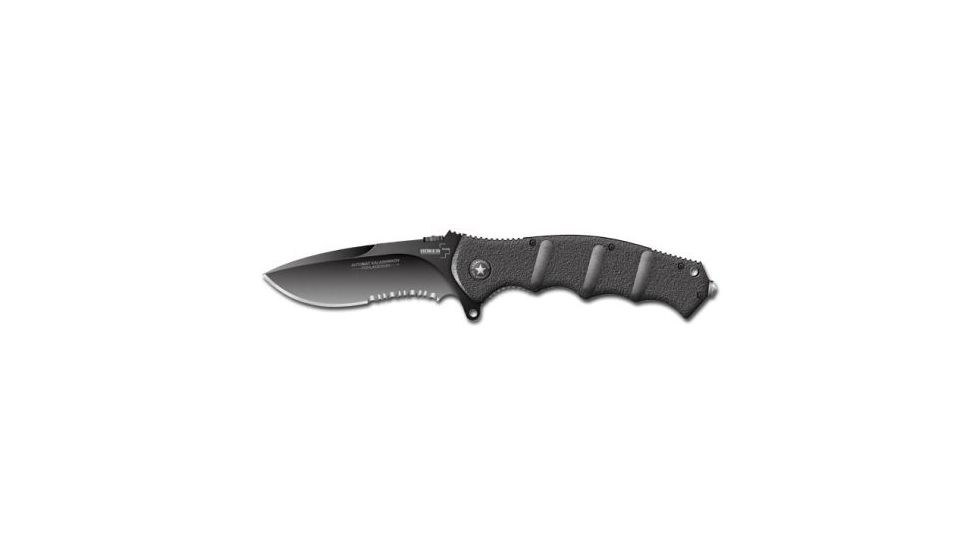 Boker USA Plus Kalashnikov Folding Knife, Black Serrated Blade 01KAL102