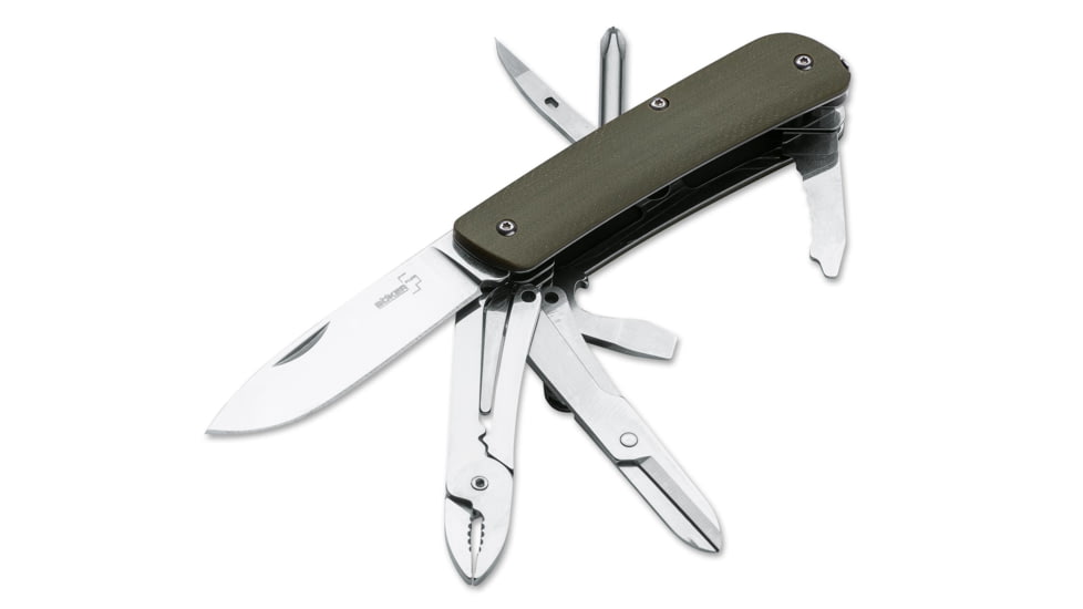 Boker USA Plus Tech-Tool Outdoor 5 2.8In Multi-Tool Knife, Green 01BO814