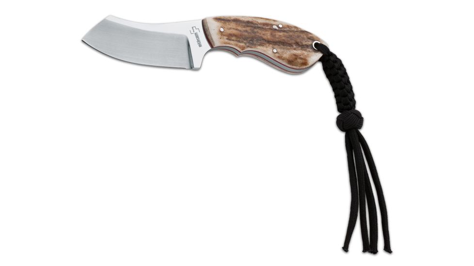 Boker USA Plus Vox Rhino Stag Fixed Blade Knife w/ Sheath, Lanyard 02BO269