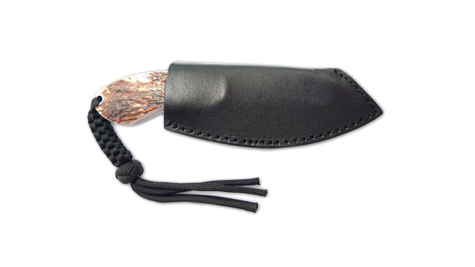 Boker USA Plus Vox Rhino Stag Fixed Blade Knife w/ Sheath, Lanyard 02BO269