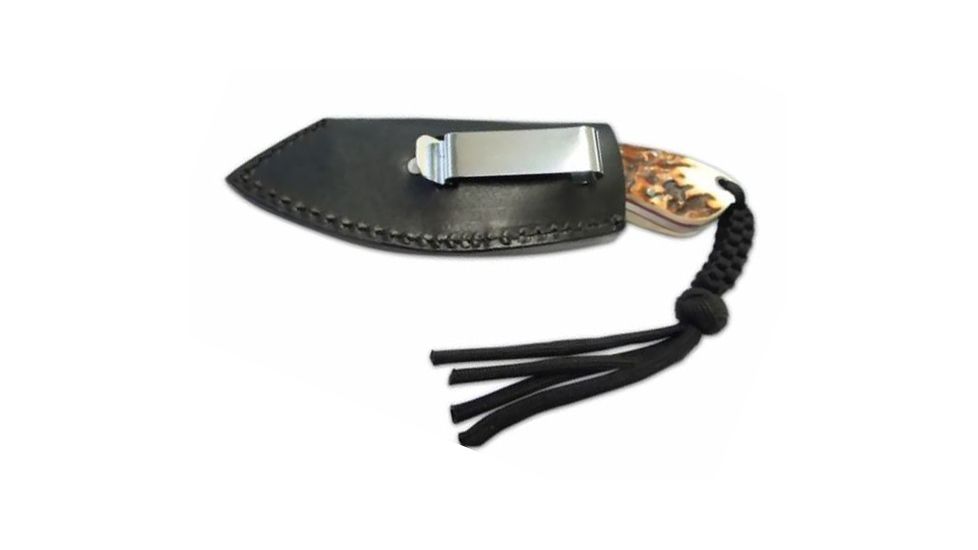 Boker USA Plus Vox Rhino Stag Fixed Blade Knife w/ Sheath, Lanyard 02BO269