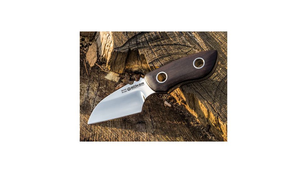 Boker USA Pry Mini Anniversary Fixed Blade Knife,2.5in N690Bo Steel Blade,Grenadill Wood Handle 120715