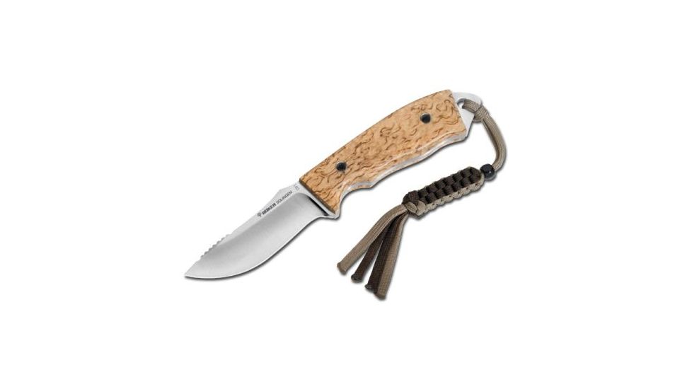 Boker USA Solid Fixed Blade Hunting Knife w/ Sheath &amp; Lanyard 120579
