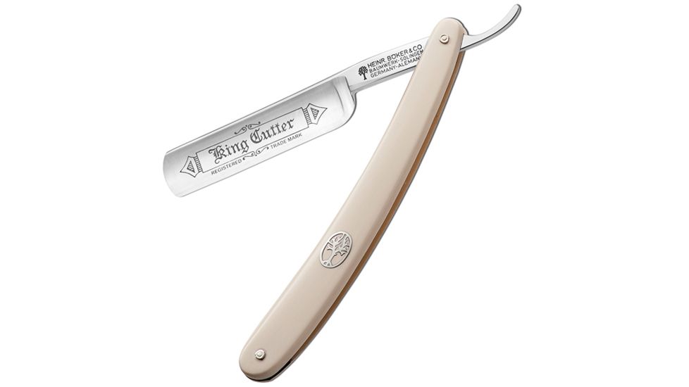 Boker USA Straight Razor,King Cutter,White Handle,Solingen,5/8in B-140621