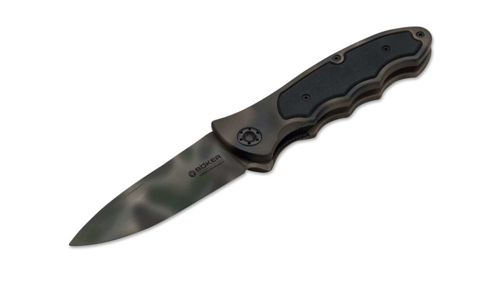 Boker USA TF/W 3.875In Folding Blade Knife, Woodland 110229