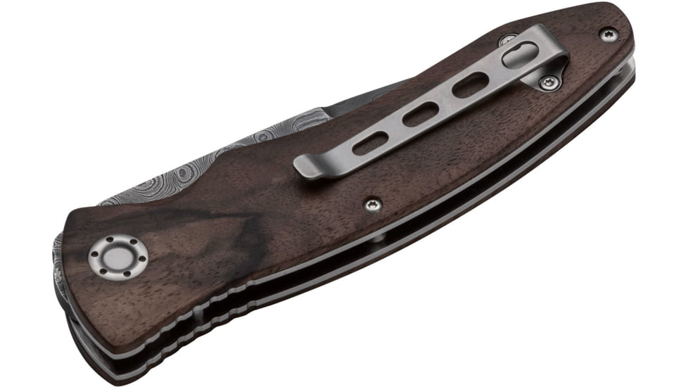 Boker USA Tirpitz Damascus Wood 42 Knife, Brown, Small, 110197DAM