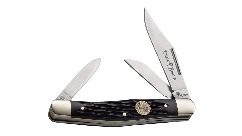 Boker USA Traditional Series Medium Stockman Jigged Knife, Black, Small, 110728