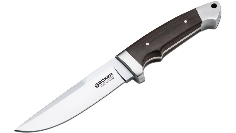 Boker USA Vollintegral XL Grenadill Fixed Blade Knife,5.75in 440C Stainless Steel Blade,Grenadill Wood Handle 121638