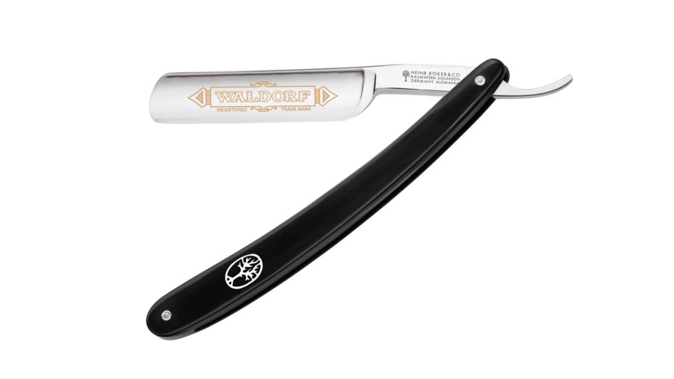 Boker USA Waldorf Straight Razor Folding Knife, Gold Inlay 140421