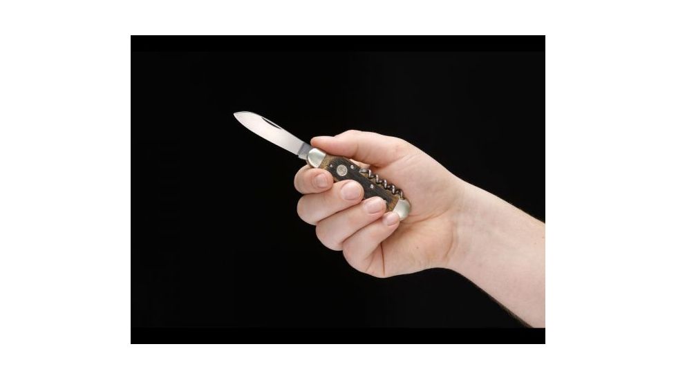 Boker USA Wine Folding Knife,2.5in 4034 Stainless Steel Blade,Oak Handle 110185