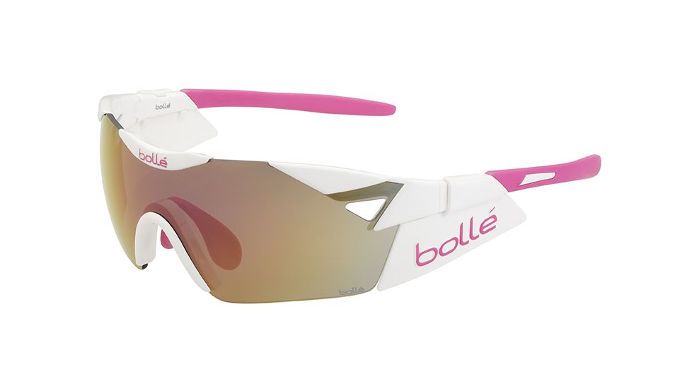 Bolle 6th Sense S Single Vision Prescription Sunglasses, Shiny White / Pink Frame 11913SV