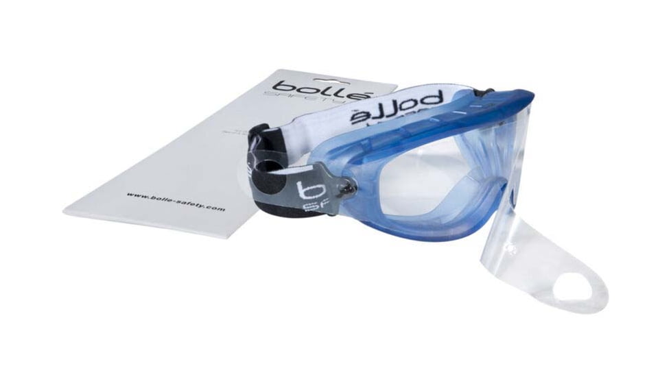 Bolle Atom Safety Goggle, Clear Frame, Platinum Coating, 40092