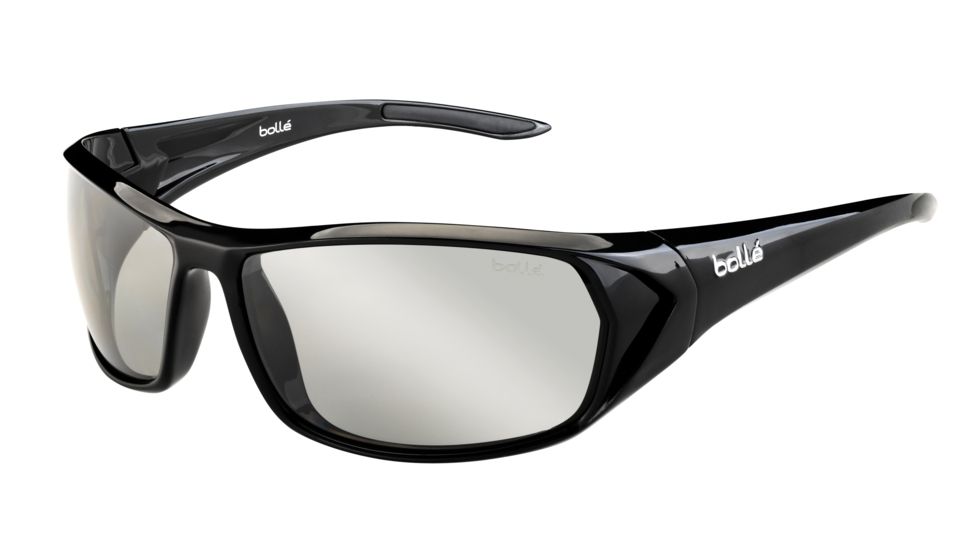 Bolle Blacktail Sunglasses,Shiny Black/Black Frame,Modulator Polarized Gray OLEO AF Rectangle Lens 12085