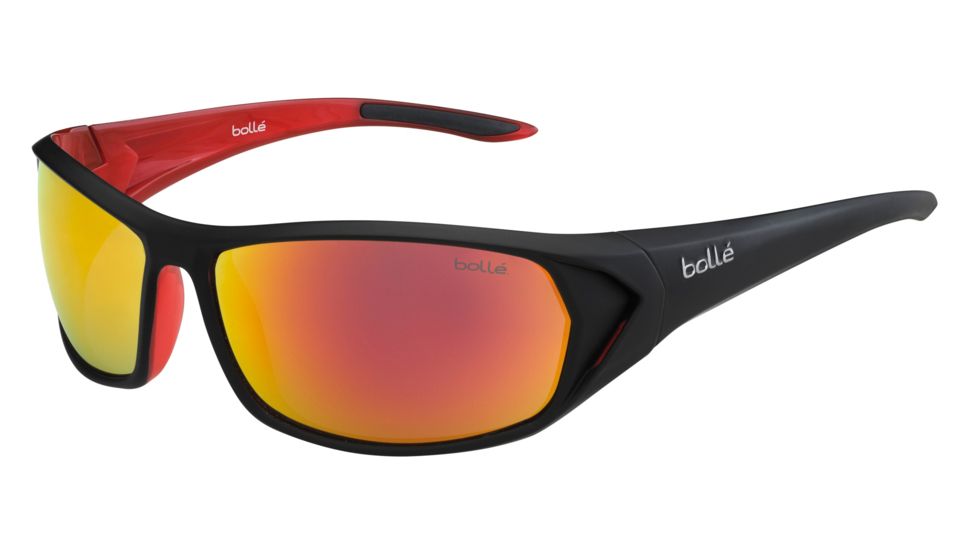 Bolle Blacktail Sunglasses, Shiny Anthracite/Red Frame, TNS Fire Lens, 12029