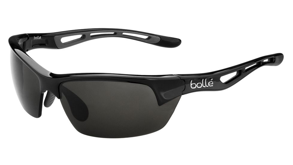 Bolle Bolt S Single Vision Prescription Sunglasses, Shiny Black Frame, 11860SV