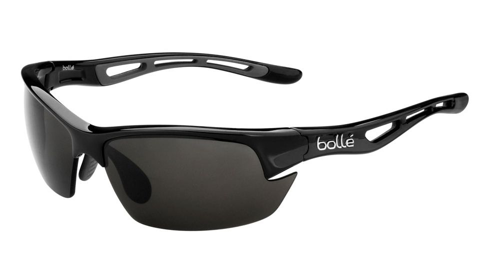 Bolle Bolt S Single Vision Prescription Sunglasses, Shiny Black Frame, Polarized, 11869SV