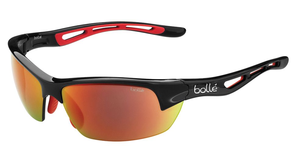 Bolle Bolt S Single Vision Prescription Sunglasses, Matte Black / Red Frame-11776SV