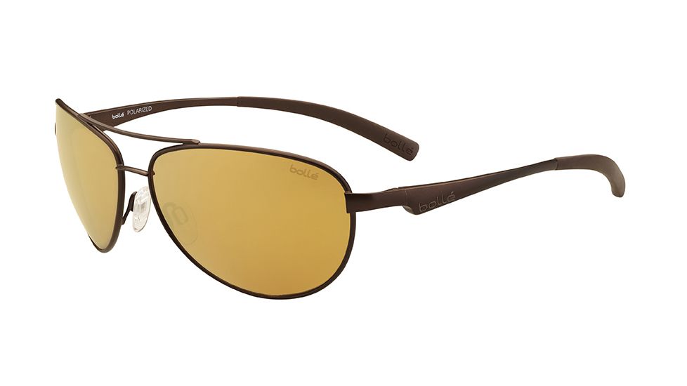 Bolle Columbus Sunglasses,Matte Brown Frame,AG14 Oleo AF Lens,Polarized,11931