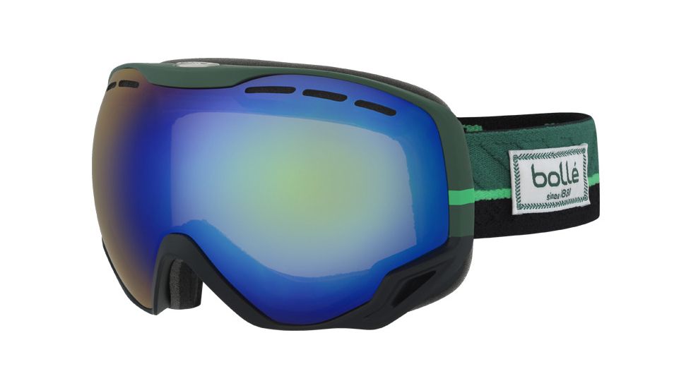 Bolle Emperor Goggles, Green Etnic Frame, Green Emerald Lens, 21451