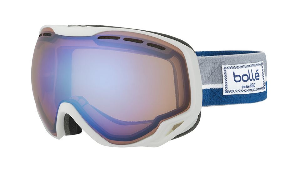 Bolle Emperor Goggles, White and Blue Etnic Frame, Aurora Lens, 21450