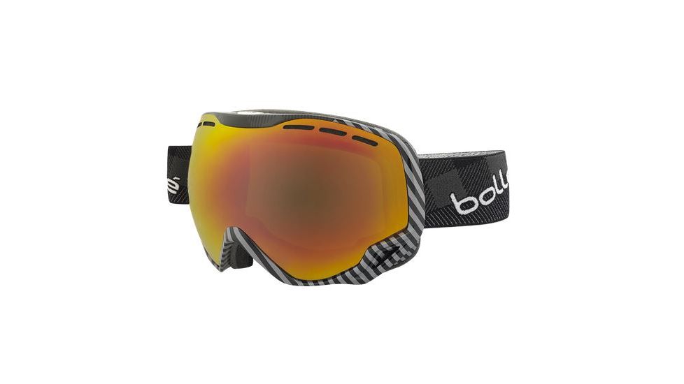 Bolle Emperor Ski/Snowboard Goggles,Black and Grey Plaid Frame,Sunrise Lens 21307