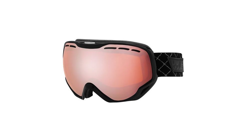 Bolle Emperor Ski/Snowboard Goggles,Shiny Black Frame,Vermillon Gun Lens 21148