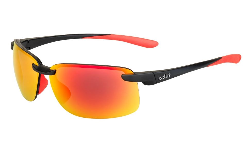 Bolle Flyair Progressive Prescription Sunglasses, Matte Black / Red Frame, 12419PR