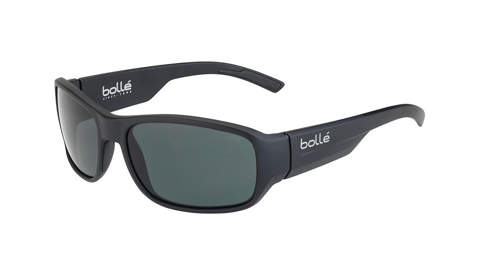 Bolle Heron Single Vision Prescription Sunglasses, Matte Black Frame, 12379SV
