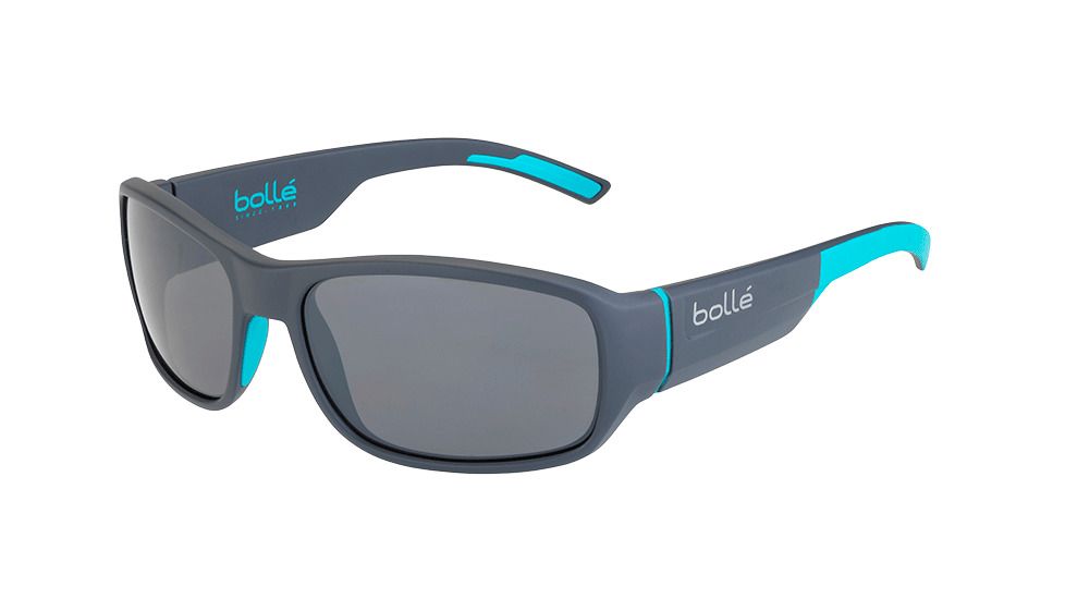 Bolle Heron Single Vision Prescription Sunglasses, Matte Grey / Petrol Frame, 12381SV