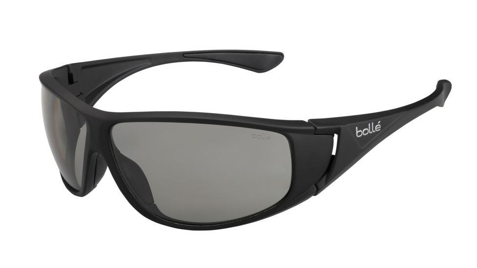 Bolle Highwood Sunglasses,Matte Black/Black Frame,Modulator Polarized Gray OLEO AF Rectangle Lens 12112