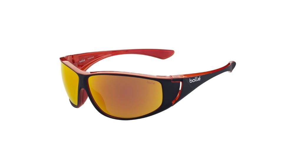 Bolle Highwood Sunglasses, Shiny Black/Red Frame, TNS Oleo AF Lens, Polarized, 12023