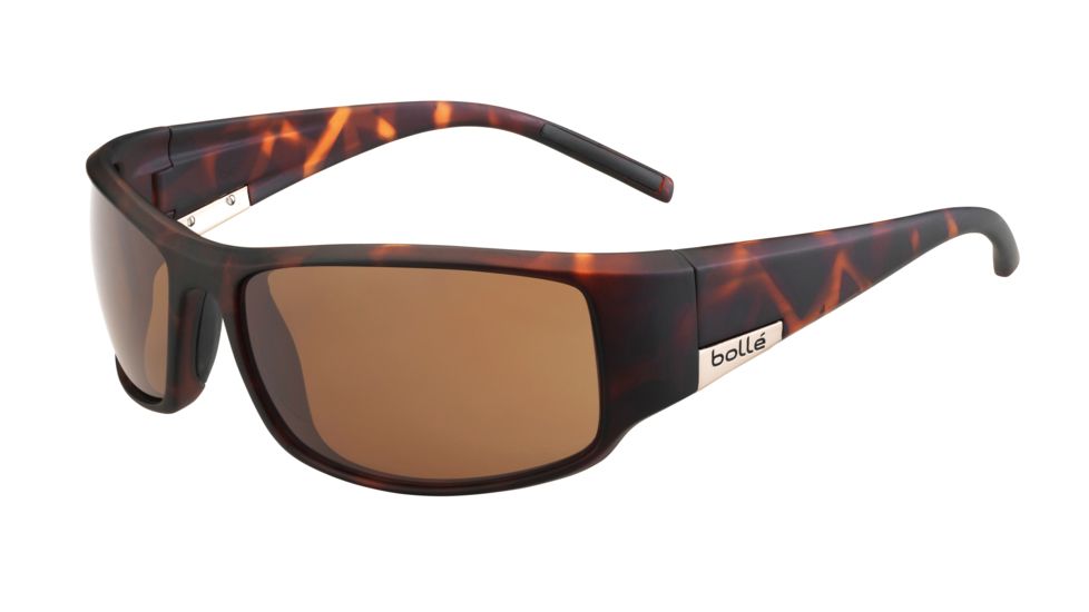 Bolle King Sunglasses,Matte Tortoise Frame,TLB Dark Rectangle Lens 12118