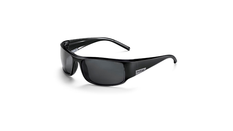 Bolle King Sunglasses, Shiny Black Frame, Polarized TNS Lens, 10997