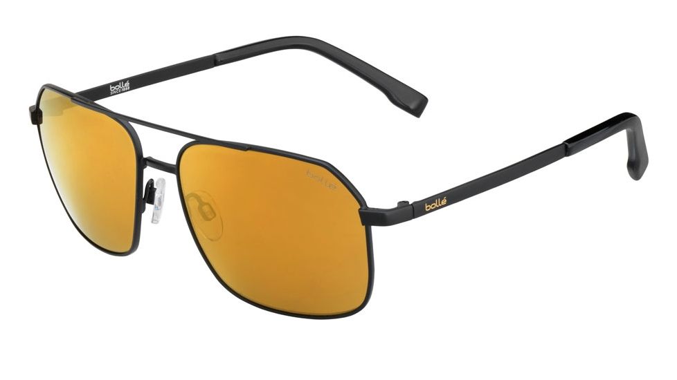 Bolle Navis Sunglasses, Matte Black, Polarized Brown Gold 12577