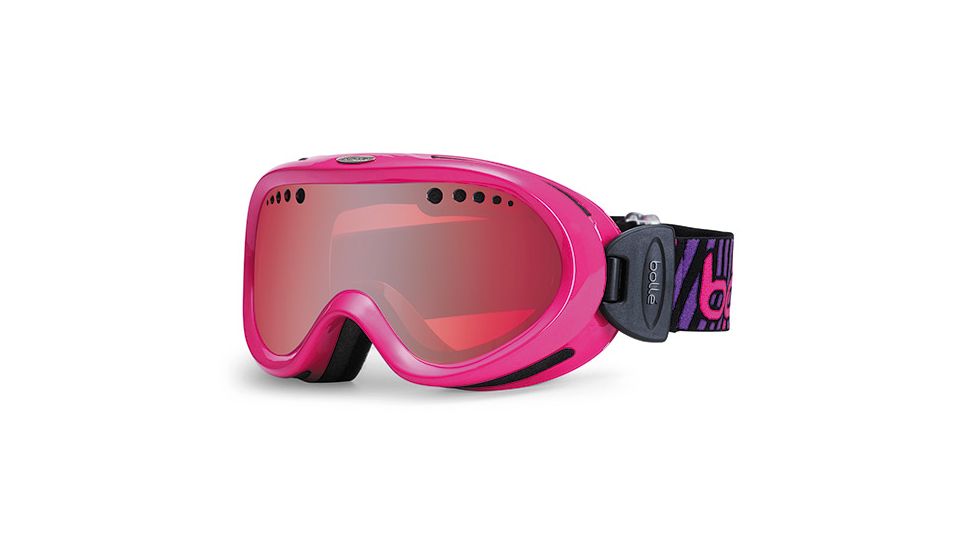 Bolle Nebula Kids Ski Goggles - Shiny Pink Stripes Frame and Vermillon Gun Lens 20985