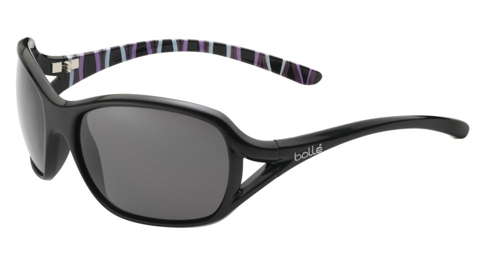 Bolle Solden Single Vision Prescription Sunglasses, Shiny Black / Bamboo Frame-11753SV