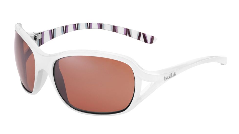 Bolle Solden Single Vision Prescription Sunglasses, Shiny White / Bamboo Frame-11756SV