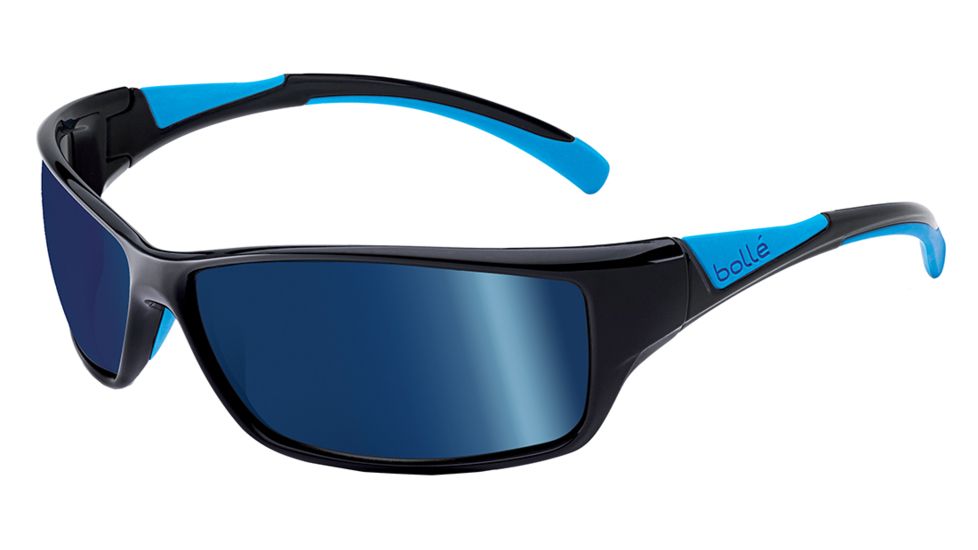 Bolle Speed Single Vision Prescription Sunglasses, Shiny Black/Blue Frame-11631SV