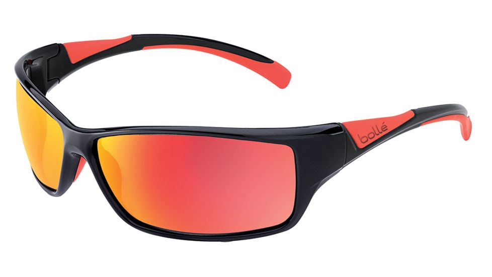 Bolle Speed Single Vision Prescription Sunglasses, Shiny Black/Red Frame-11628SV