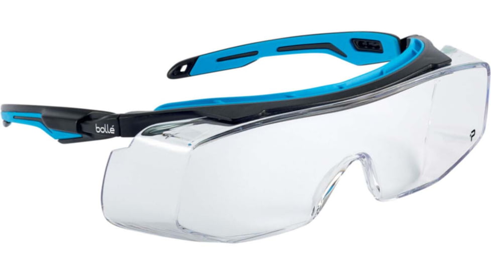 Bolle Tryon OTG Safety Glasses, Black Blue Frame, Clear Lens, 40306