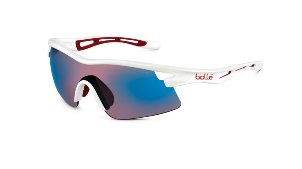 Bolle Vortex Single Vision Prescription Sunglasses, Shiny White / Red Frame-11411SV