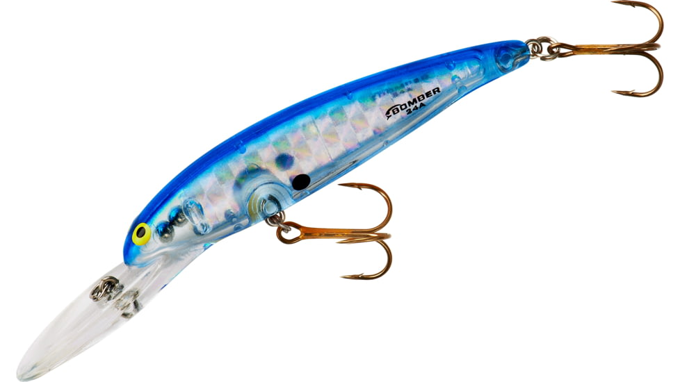 Bomber Deep Long A Minnow, 3 1/2in, Floating, 3/8oz, Silver Prism Blue Back, B24APTL